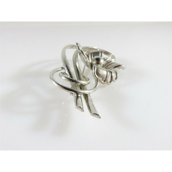 Vintage Forstner Sterling Silver Modernist Mid Century Flower Brooch - Picture 3 of 9